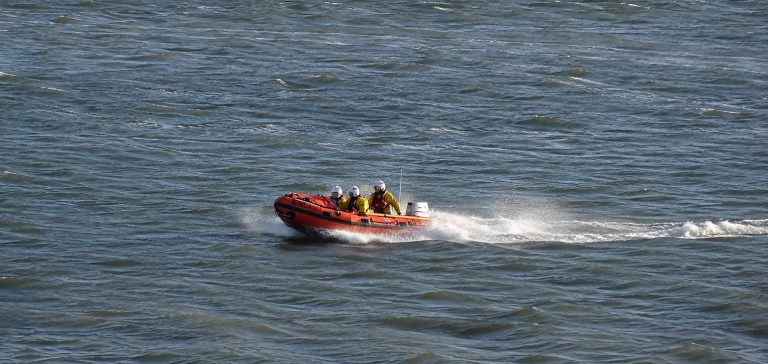 RNLI crew on barrow waters